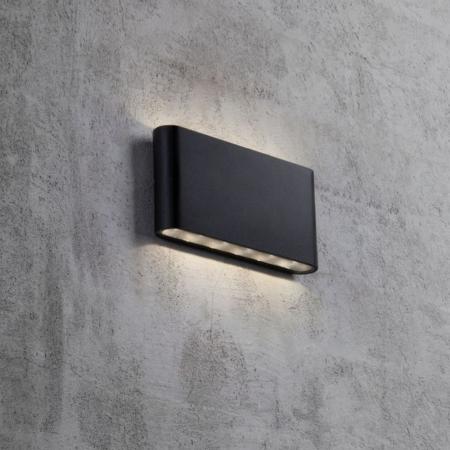 Flache LED-Außenwandleuchte schwarz Superschlankes Design