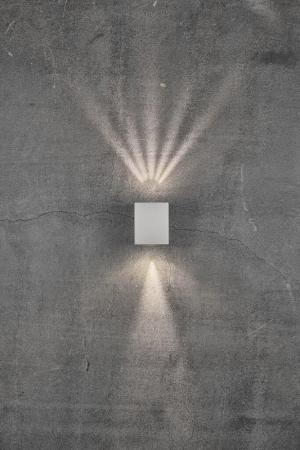 Individuell einstellbare Innen- und Außenwandleuchte Up&Down quadratisch in weiß inkl. 2 LED