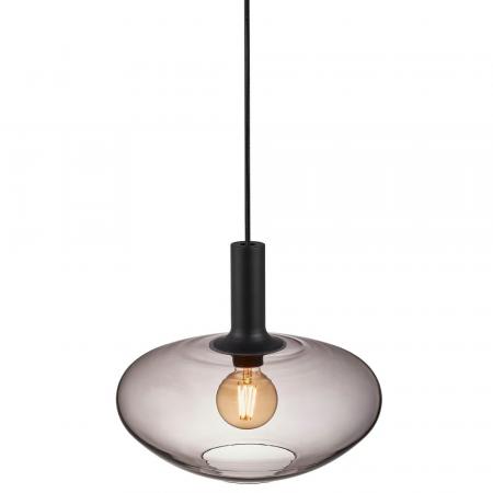 Elegante Hängeleuchte Alton mit Glasschirm Rauchglas Ø 35cm Wohnzimmer