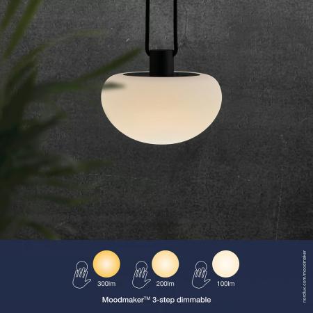 Nordlux Sponge Pendant Akkuleuchte Weiss  Pilzform für Terrasse dimmbar in weiß aufladbare Batterie inkl. LED