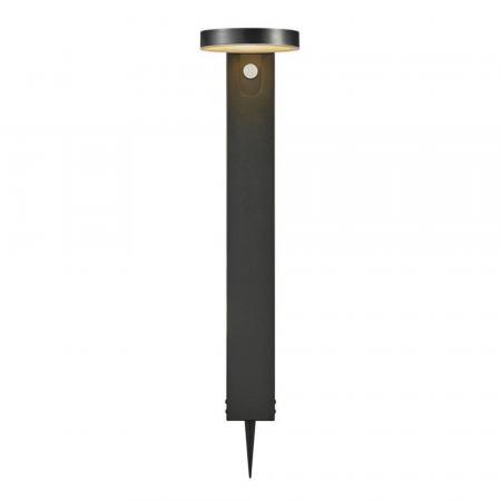 Rica Solar Gartenleuchte Schwarz von Nordlux kabellose Wegebeleuchtung mit Solar und Sensor