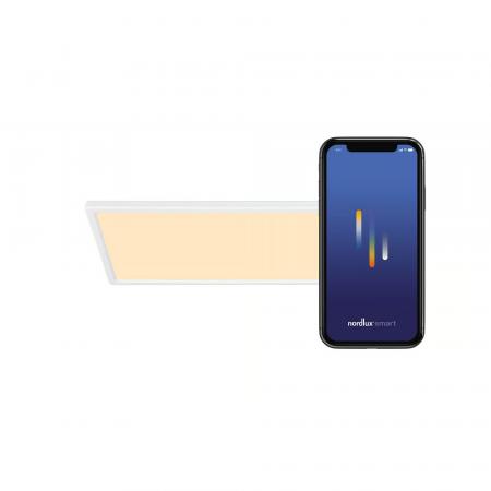 Nordlux moderne Harlow Smart Regenbogen Ceiling light Weiß dimmbar Weiß/ Bunt Spritzwasser geschützt