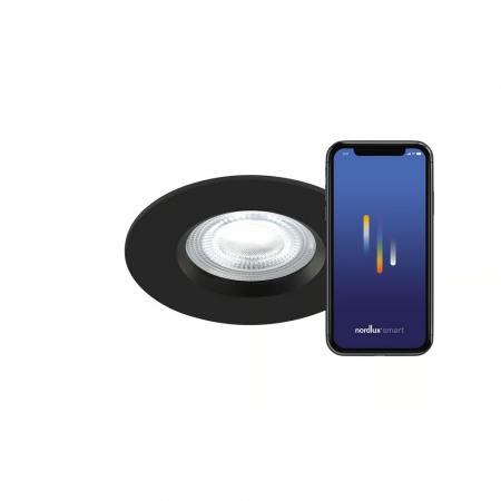 Nordlux moderne Don Smart Colour Downlight Schwarz dimmbar Weiß/ Bunt Schutz gegen Strahlwasser - Bluetooth