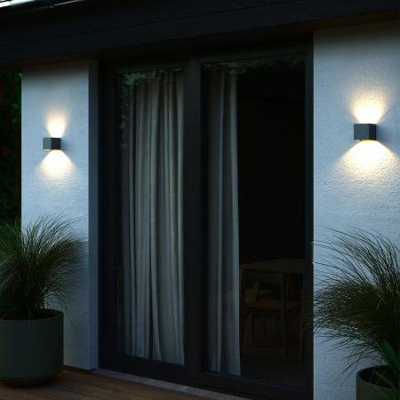 Nordlux Milda Kubi Wandleuchte Anthrazit 4,9W 290lm 3000K Warmweiß Ra80 IP44