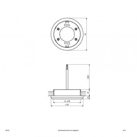 EVN 587421 Deckeneinbauleuchte GX53 Gold 230V dimmbar Einbaudurchmesser 80 mm