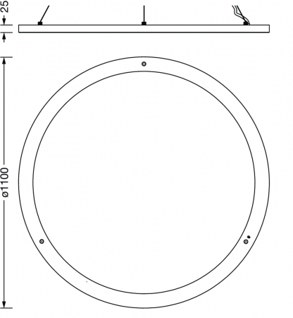 Siteco LED Pendelleuchte Silica 21 Ring-D, Ringunterseite leuchtend, DALI 2, tiefschwarz (RAL 9005) 8050lm 94W