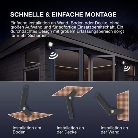 Osram Endura Flood Sensor LED 50W Fluter Floodlight IP44 weiss 3000K warmweißes Licht zur Außenbeleuchtung