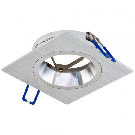 EVN 609014 quadratische Deckeneinbauleuchte Aluminium 12 V AC/DC max. 50 W ohne Fassung Einbaudurchmesser 80 mm
