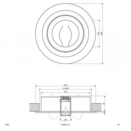 EVN Decken-Einbaustrahler für GU5.3 Leuchtmittel quad. schwenkbar alu IP20 12V EinbauØ80