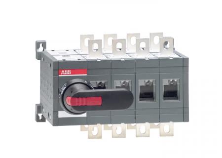 ABB OT400E04CP Lastumschalter 4-polig 400 A, mit Griff und Welle offene Umschaltung I-0-II