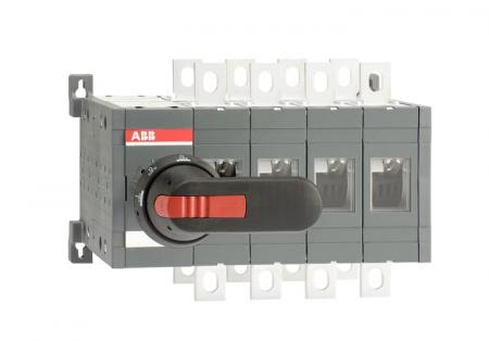 ABB OT400E04CFP Lastumschalter 4-polig 400 A, mit Griff und Welle schnelle Umschaltung I-0-II