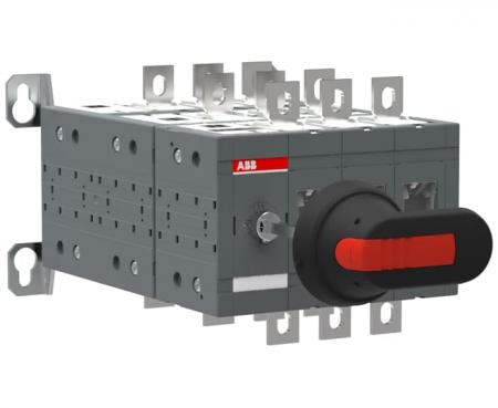 ABB OT200E03YP Bypass-Schalter 3-polig 200 A, mit Griff und Welle offene Umschaltung I-0-II