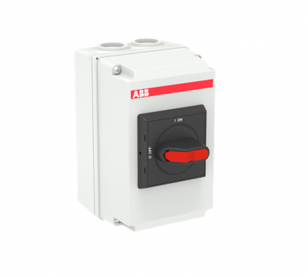 ABB OTDCP32S11M DC-Lasttrennschalter 2-polig 32A mit schwarzem Selektorgriff 660 V DC Kunstoffgehäuse IP65