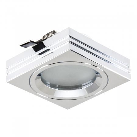 EVN 657411 Halbeinbau-Deckenleuchte Chrom quadratisch IP65 Einbaudurchmesser 65 mm