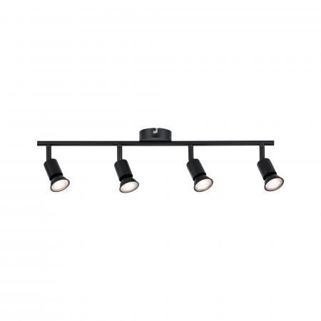 Moderner Paulmann Deckenstrahler Carolina für 4 GU10 LEDs Schwarz matt Metall 66758