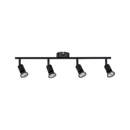 Moderner Paulmann Deckenstrahler Carolina für 4 GU10 LEDs Schwarz matt Metall 66758