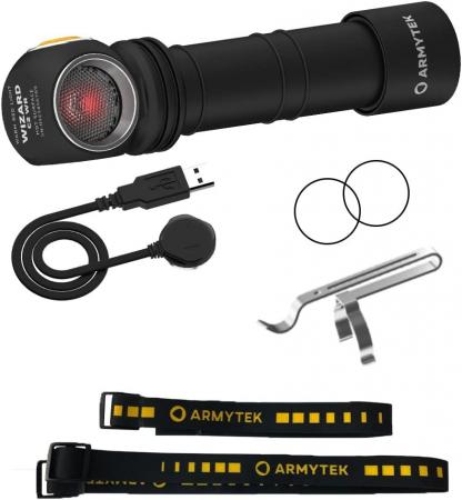 ArmyTek Wizard C2 WR Magnet White & Red LED Stirnlampe mit Magnethalterung akkubetrieben, warmesweißes und rotes Licht