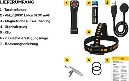 ArmyTek Wizard C2 WR Magnet White & Red LED Stirnlampe mit Magnethalterung akkubetrieben, warmesweißes und rotes Licht