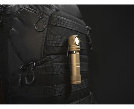 Armytek Wizard C2 Pro Max Magnet USB Sand Taschen- und Stirnlampe mit Magnethalterung / Stirnhalterung akkubetrieben weißes Licht
