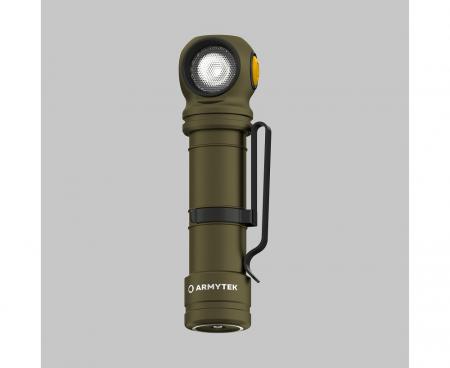 Armytek Wizard C2 Pro Max Magnet USB Olive Taschen- und Stirnlampe mit Magnethalterung / Stirnhalterung akkubetrieben weißes Licht