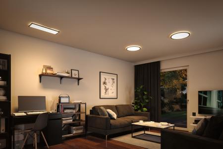 Paulmann 70999 LED Panel 3-Stufen-dimmbar Atria Shine Backlight modern rund warmweiß Schwarz