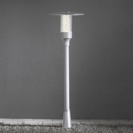 Konstsmide 405-310 Nova Wegeleuchte silber lackiertes Aluminium, klares Acrylglas, handmade in EU
