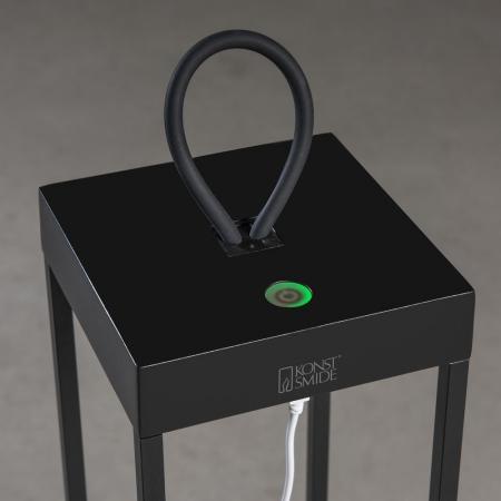 Große Terrassen Akku & USB Tischleuchte RAVELLO in schwarz In&Out IP54 von Konstsmide