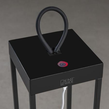 Große Terrassen Akku & USB Tischleuchte RAVELLO in schwarz In&Out IP54 von Konstsmide