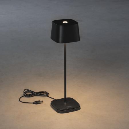 Mobile Tischleuchte CAPRI in Schwarz In&Out aus Aluminium dimmbar IP54 von Konstsmide