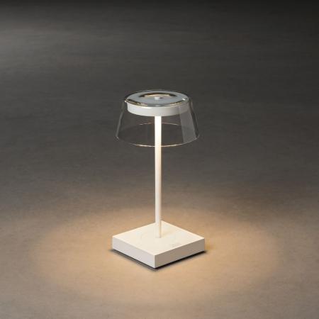Mobile Tischleuchte SCILLA in Weiß In&Out aus Aluminium & Glas dimmbar IP54 von Konstsmide