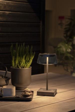 Mobile Tischleuchte SCILLA in Schwarz In&Out aus Aluminium & Glas dimmbar IP54 von Konstsmide
