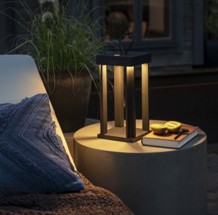 Terrassen Akku & USB Tischlaterne CANNES in Rost In&Out IP54 von Konstsmide