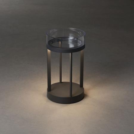 Tragbare Tischleuchte CHIETI in Grau In&Out aus Aluminium & Glas dimmbar IP54 von Konstsmide