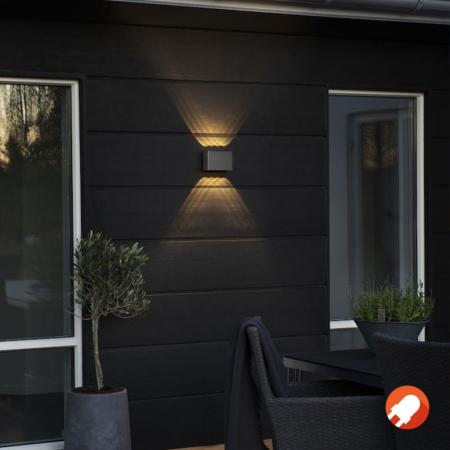 Konstsmide 7865-370 Chieri Aussen Wandleuchte 2x4 LED anthrazit