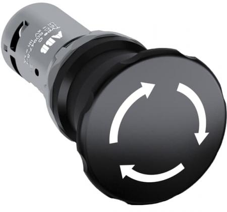 ABB CE4T-10B-02 Maschinen-Stop-Taster, 40mm, schwarz, 2 Öffner, Drehentriegelung
