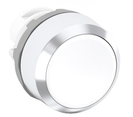ABB MP1-20W Drucktaster, weiss, flach-tastend, Frontring, Kunststoff verchromt nicht beleuchtbar