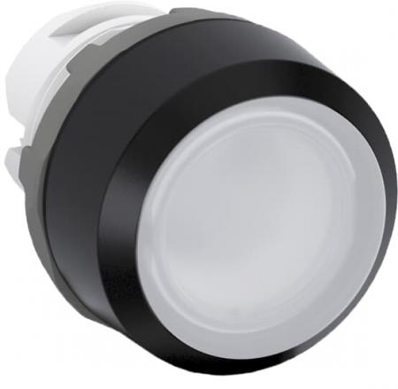 ABB MP2-11W Leuchtdrucktaster, weiss, flach-verrastend, Frontring Kunststoff schwarz, beleuchtbar