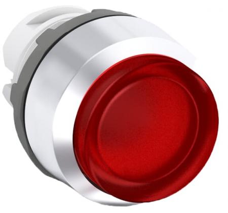 ABB MP4-21R Leuchtdrucktaster, rot, hoch-verrastend, Frontring, Kunststoff verchromt beleuchtbar
