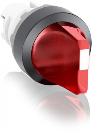 ABB M2SS2-11R Leuchtwahlschalter A-C, rot, 2 Stellungen, kurzer Drehgriff rastend, Frontring Kunststoff schwarz, beleuchtbar