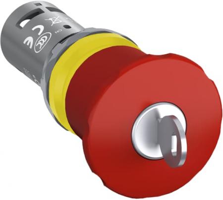 ABB CE4K1-10R-11 Not-Aus-Taster 40mm, Schlüsselentriegelung 1 Schließer + 1 Öffner CombiLine-Compact