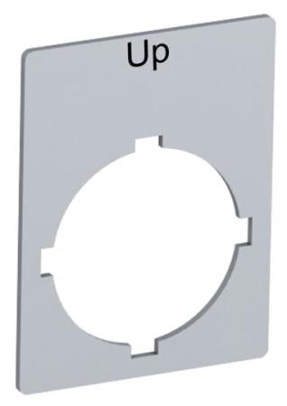 ABB Rectangular legend plate 29,6x39 mm alum Textschild "Up", für Schalter mit 1 Schaltstellung