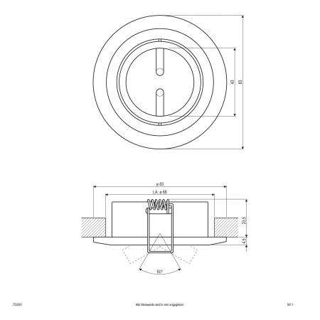 EVN Decken-Einbaustrahler für Niedervolt GU5.3 Leuchtmittel rund schwenkbar weiß IP20 GX5.3 12V EinbauØ68