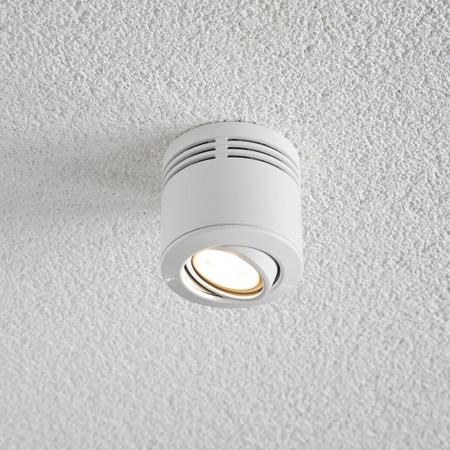 EVN Decken-Deckenstrahler für GU10 Leuchtmittel rund schwenkbar weiß IP20