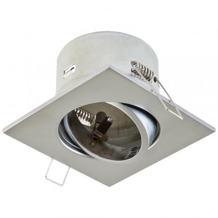EVN Decken-Einbaustrahler für GU5.3 Leuchtmittel quad. schwenkbar chrom matt IP20 12V EinbauØ68