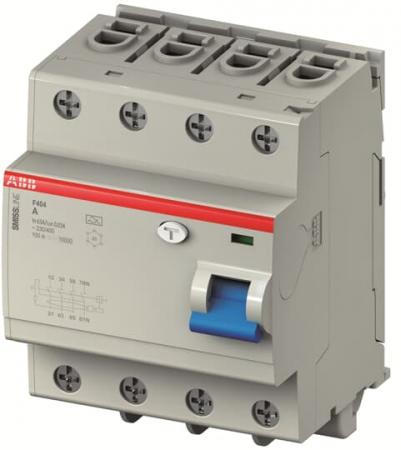 ABB F404A25/0.03 Fehlerstrom-Schutzschalter 25 A, 0.03 mA, 400V AC, 50HZ-Char., 4P, steckbar