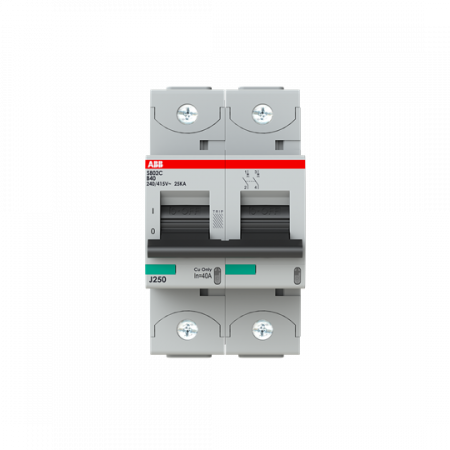 ABB S802C-B40 Hochleistungs-Sicherungsautomat, 40A, B, 415V AC=Icu 25 kA, 2P