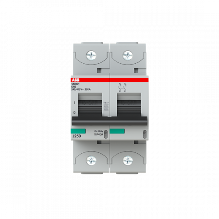 ABB S802C-K40 Hochleistungs-Sicherungsautomat, 40A, K, 415V AC=Icu 25 kA, 2P