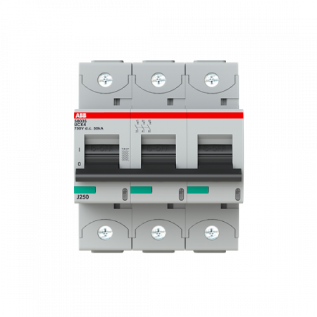 ABB S803S-UCK4 Hochleistungs-Sicherungsautomat 4A, K, 750VDC=Icu 50kA, 3P