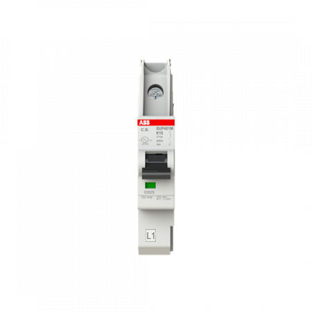 ABB SUP401M-K15 Sicherungsautomat K-Char., SMISSLINE steckbar Typ K, 15 A, 10 kA, 1P, UL489