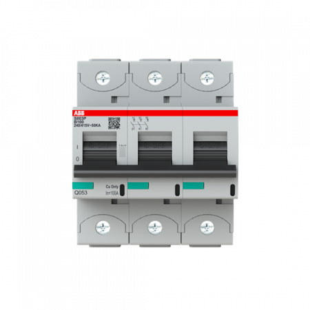 ABB S803P-B100 Hochleistungs-Sicherungsautomat 100A, B-Char., Icu=50kA 240/415V AC, 3P